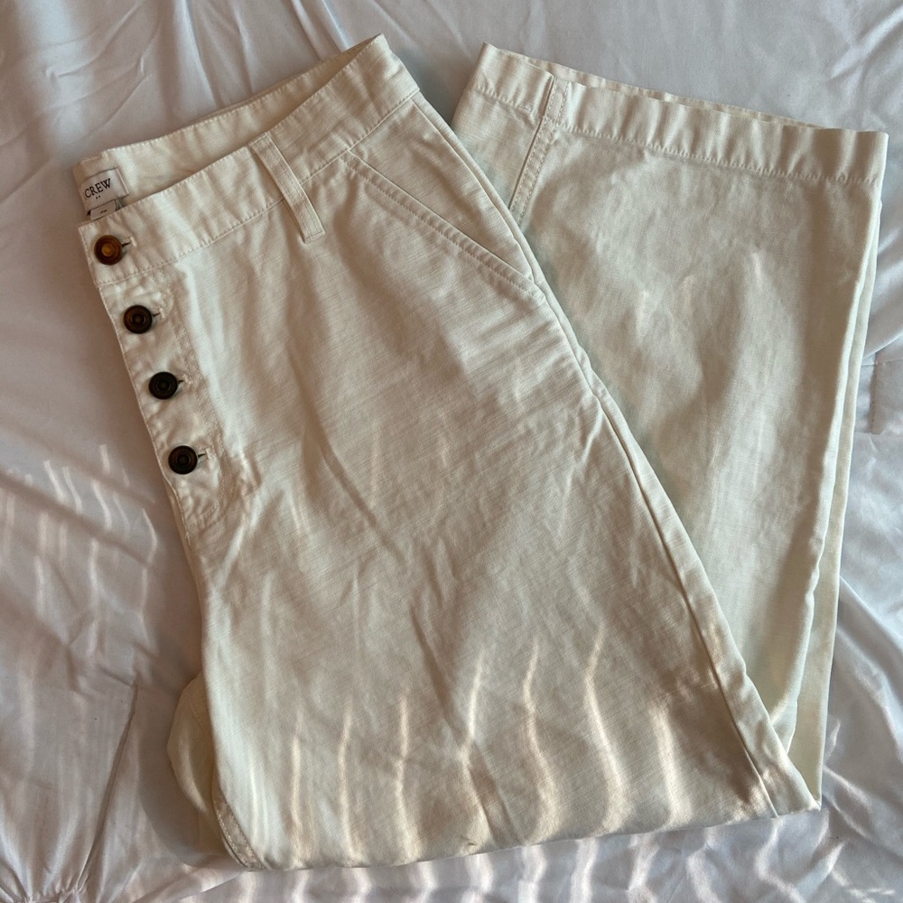 Wide leg white pants
